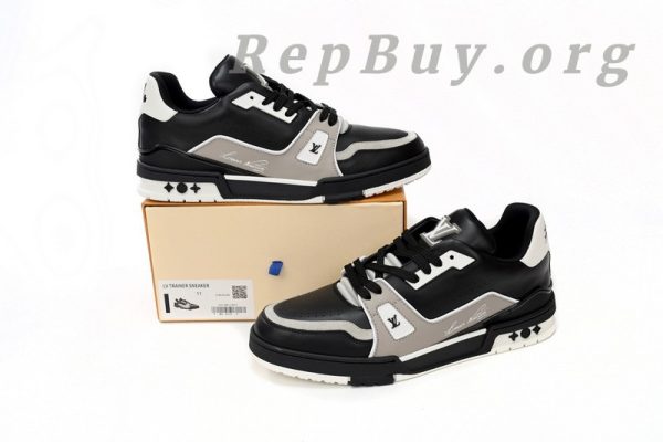 Louis Vuitton LV Trainer Black Grey White 1AAHS2 - 图片 13