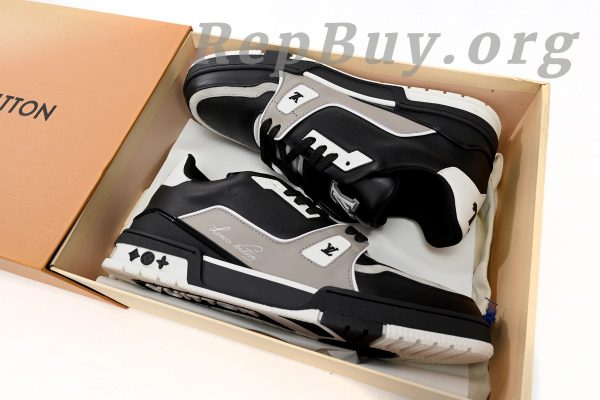 Louis Vuitton LV Trainer Black Grey White 1AAHS2 - 图片 15