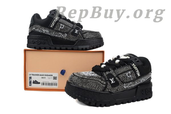 Louis Vuitton LV Trainer Maxi Sneaker All Black Diamond CK24112201 - 图片 12