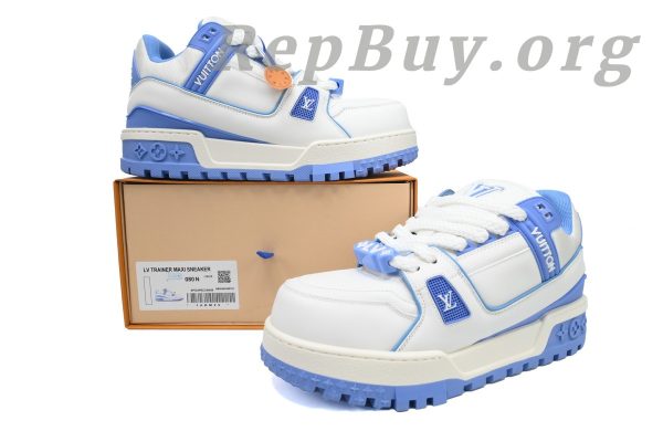Louis Vuitton LV Trainer Maxi Sneaker White Blue CK24071302 - 图片 12