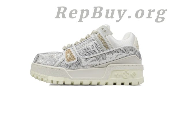 Louis Vuitton LV Trainer Maxi Sneaker White Khaki Diamond CK24112202