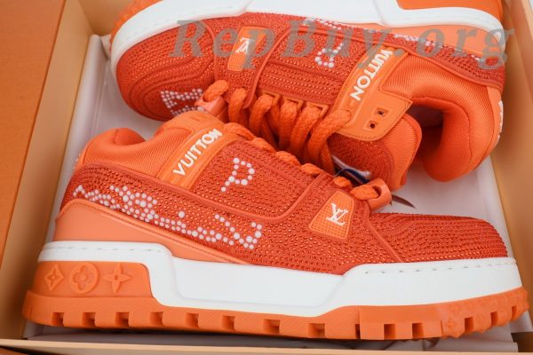 Louis Vuitton LV Trainer Maxi Sneaker White Orange Diamond CK24112201 - 图片 10