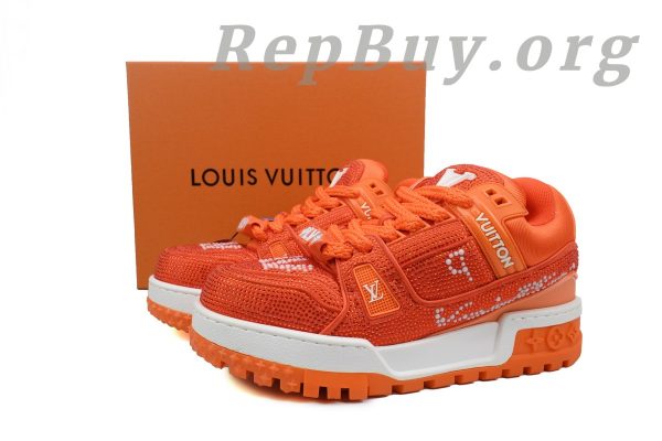 Louis Vuitton LV Trainer Maxi Sneaker White Orange Diamond CK24112201 - 图片 11
