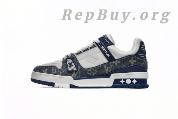 Louis Vuitton LV Trainer Monogram Denim White Blue FD0291 - 图片 2