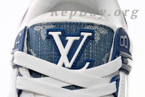 Louis Vuitton LV Trainer Monogram Denim White Blue FD0291 - 图片 8