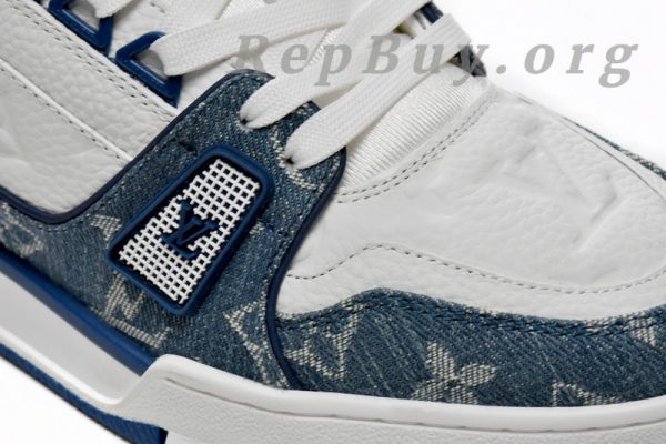 Louis Vuitton LV Trainer Monogram Denim White Blue FD0291 - 图片 9