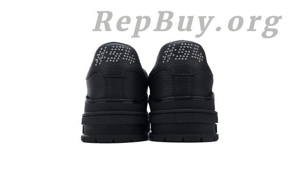 Louis Vuitton LV Trainer Sneaker Black Rivets 1ADDCJ, high quality replica LV Trainer, best replica sneakers, luxury replica shoes, LV Trainer copy, designer replica sneakers, AAA quality LV shoes, premium replica footwear, Louis Vuitton sneaker dupes, black rivets LV shoes