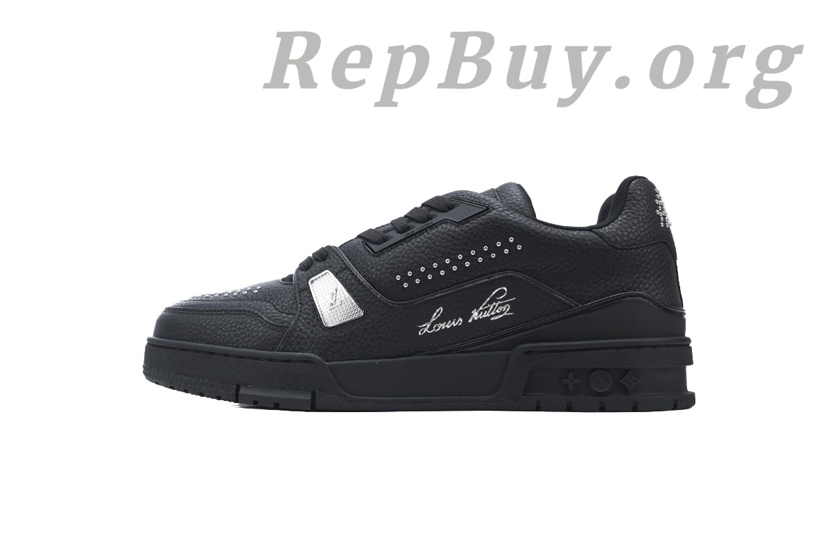 Best Louis Vuitton LV Trainer Sneaker Black Rivets 1ADDCJ Replica