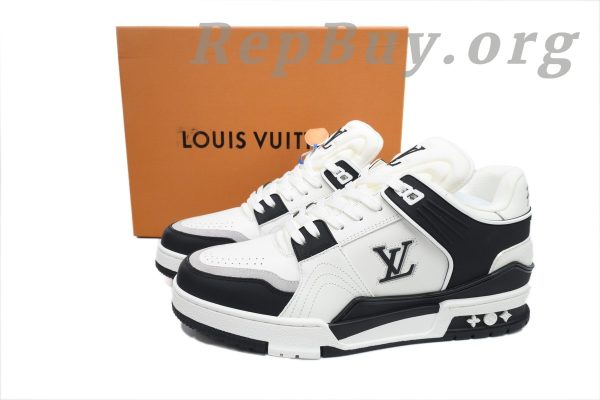 Louis Vuitton LV Trainer Sneaker replica, high quality LV Trainer rep, best fake LV sneakers, 1:1 LV Trainer Black White, luxury replica sneakers, top copy LV shoes, designer dupes sneakers, LV XD CK24071803 rep