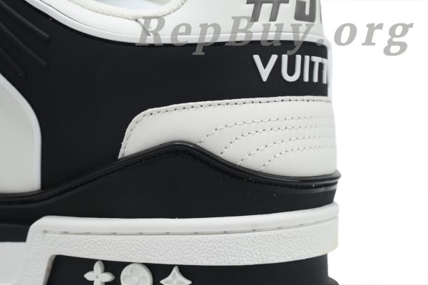 Louis Vuitton LV Trainer Sneaker replica, high quality LV Trainer rep, best fake LV sneakers, 1:1 LV Trainer Black White, luxury replica sneakers, top copy LV shoes, designer dupes sneakers, LV XD CK24071803 rep