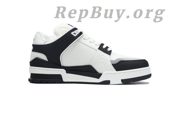 Louis Vuitton LV Trainer Sneaker replica, high quality LV Trainer rep, best fake LV sneakers, 1:1 LV Trainer Black White, luxury replica sneakers, top copy LV shoes, designer dupes sneakers, LV XD CK24071803 rep