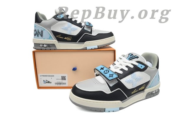 Louis Vuitton LV Trainer Sneaker Blue Grey Black CK240729 1AC510 - 图片 12