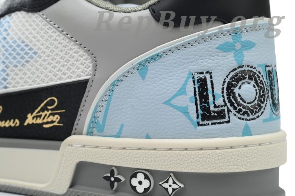 Louis Vuitton LV Trainer Sneaker Blue Grey Black CK240729 1AC510 - 图片 9