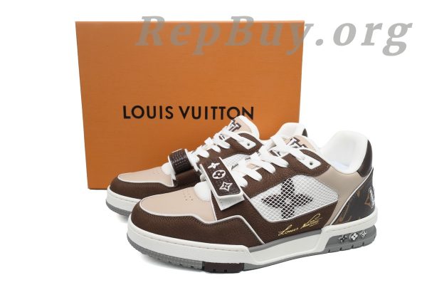 Louis Vuitton LV Trainer Sneaker Moka Brown Monogram Flower 1ACD7K CK240729 - Image 11