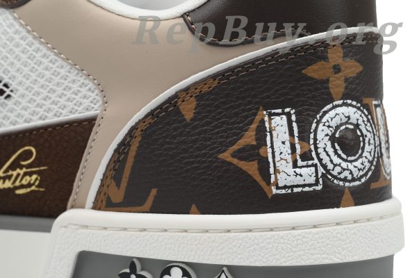Louis Vuitton LV Trainer Sneaker Moka Brown Monogram Flower 1ACD7K CK240729 - Image 9