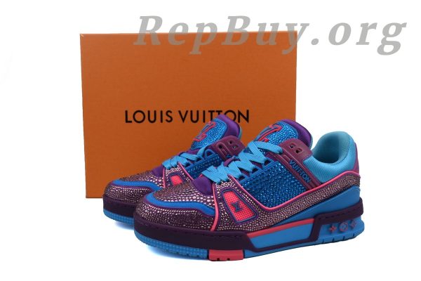 Louis Vuitton LV Trainer Sneaker Purple Blue Diamond - 图片 11