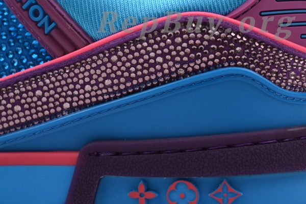 Louis Vuitton LV Trainer Sneaker Purple Blue Diamond - 图片 9