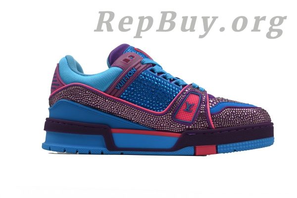 Louis Vuitton LV Trainer Sneaker Purple Blue Diamond - 图片 2