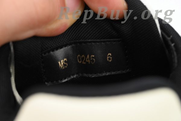 Louis Vuitton LV Trainer Sneaker, LV Trainer replica, high quality LV sneaker copy, best LV Trainer rep, 1ACW44 white and black, luxury replica sneakers, designer sneaker dupes, LV Trainer white black replica, premium LV sneaker imitation