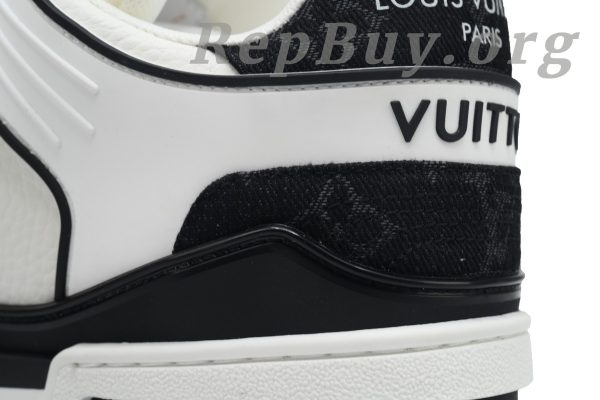 Louis Vuitton LV Trainer Sneaker replica, high quality LV Trainer copy, best LV sneaker rep, white black LV shoes, luxury replica sneakers, 1:1 LV Trainer, designer replica shoes, LV CK24071808 rep, premium LV sneaker duplicate