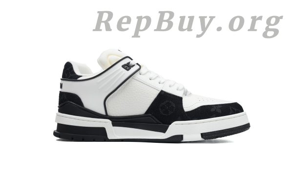 Louis Vuitton LV Trainer Sneaker replica, high quality LV Trainer copy, best LV sneaker rep, white black LV shoes, luxury replica sneakers, 1:1 LV Trainer, designer replica shoes, LV CK24071808 rep, premium LV sneaker duplicate