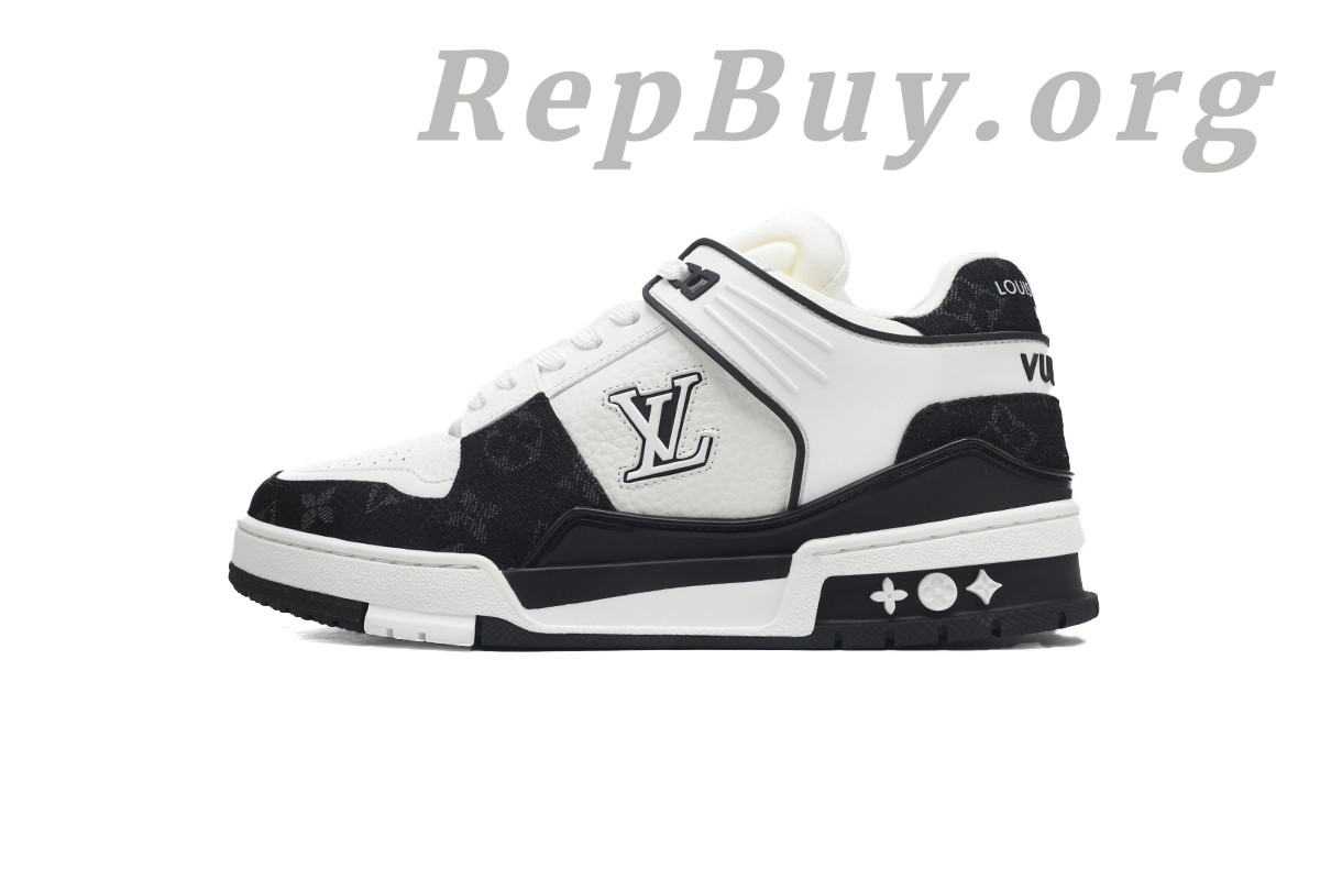 Best Louis Vuitton LV Trainer Sneaker White Black XD CK24071808 Replica