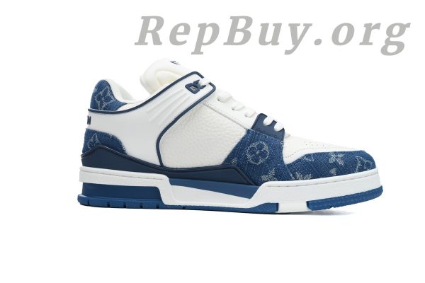 Louis Vuitton LV Trainer Sneaker White Blue Denim CKXD24071802 - 图片 2