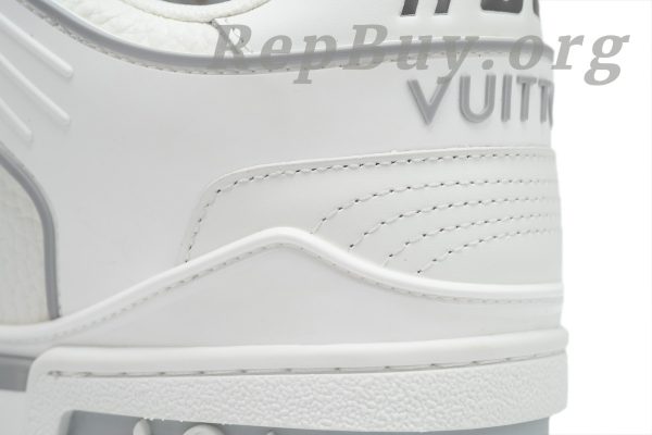 Louis Vuitton LV Trainer Sneaker White Cement, high quality replica LV Trainer, best LV sneaker copy, 1:1 replica LV shoes, luxury replica sneakers, designer copy shoes, LV Trainer White Cement rep, premium replica sneakers, LV CK24071801 replica
