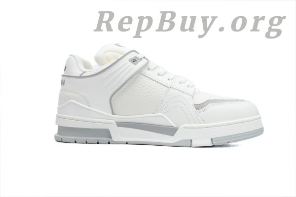 Louis Vuitton LV Trainer Sneaker White Cement, high quality replica LV Trainer, best LV sneaker copy, 1:1 replica LV shoes, luxury replica sneakers, designer copy shoes, LV Trainer White Cement rep, premium replica sneakers, LV CK24071801 replica