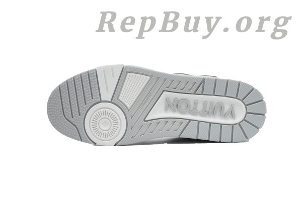 Louis Vuitton LV Trainer Sneaker replica, high quality LV Trainer rep shoes, best white grey LV sneakers, 1:1 LV Trainer copy, luxury replica sneakers, designer fake shoes, LV XD CK24071805 rep, premium LV Trainer dupes, top quality LV white grey sneakers, AAA replica LV shoes