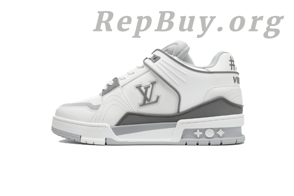 Best Louis Vuitton LV Trainer Sneaker White Grey XD CK24071805 Replica