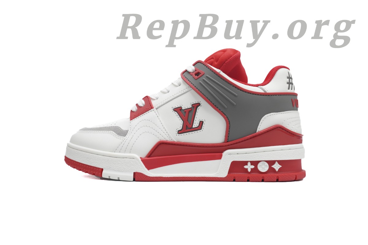 Best Louis Vuitton LV Trainer Sneaker White Red XD CK24071806 Replica