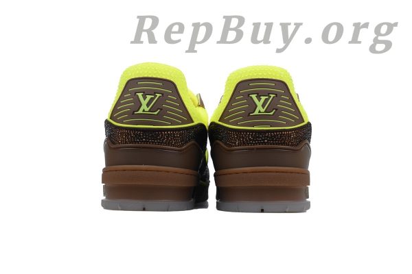 Louis Vuitton LV Trainer Sneaker Yellow Brown Diamond - 图片 3