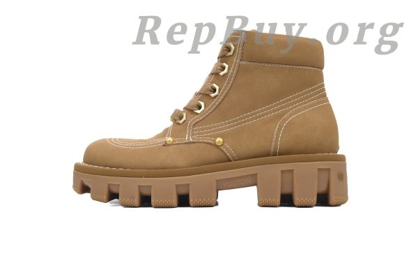 LOUIS VUITTON Martin Boots Brown 1ACN8D, high quality replica LV boots, best copy Louis Vuitton shoes, 1:1 replica Martin Boots, luxury designer boots duplicate, premium LV brown boots imitation