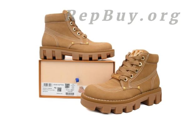 LOUIS VUITTON Martin Boots Brown 1ACN8D, high quality replica LV boots, best copy Louis Vuitton shoes, 1:1 replica Martin Boots, luxury designer boots duplicate, premium LV brown boots imitation