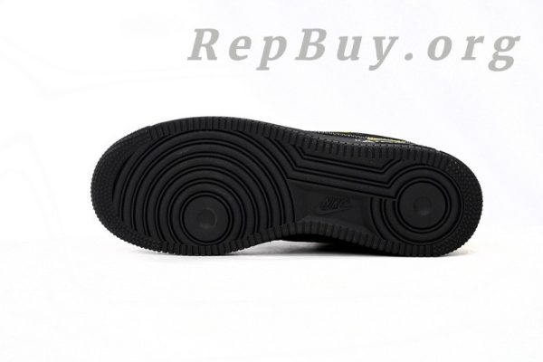 Louis Vuitton Nike Air Force 1 Low By Virgil Abloh Black Metallic Silver 1A9VCH - Image 5