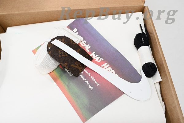 Louis Vuitton Nike Air Force 1 Low By Virgil Abloh Black Metallic Silver 1A9VCH - Image 15