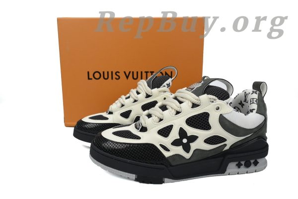 Louis Vuitton Skate Sneaker replica, LV Skate Sneaker Black Grey 1AC52M, high quality LV sneakers copy, best Louis Vuitton Skate shoes replica, 1:1 LV Skate Sneaker, luxury designer sneakers rep, top quality LV Skate replica, AAA Louis Vuitton sneakers, perfect LV Skate knockoff, premium replica sneakers