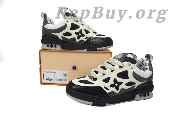 Louis Vuitton Skate Sneaker replica, LV Skate Sneaker Black Grey 1AC52M, high quality LV sneakers copy, best Louis Vuitton Skate shoes replica, 1:1 LV Skate Sneaker, luxury designer sneakers rep, top quality LV Skate replica, AAA Louis Vuitton sneakers, perfect LV Skate knockoff, premium replica sneakers