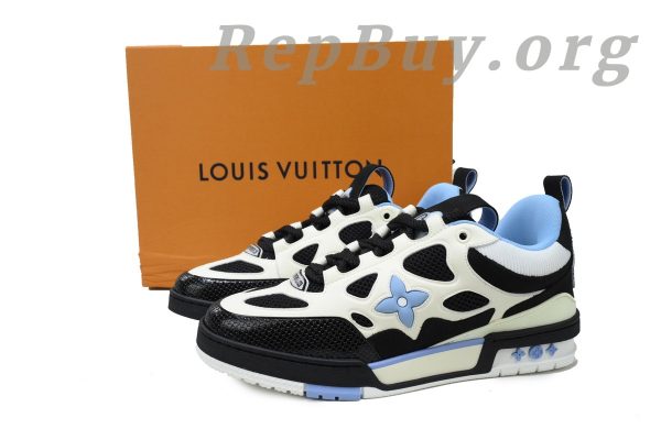 Louis Vuitton Skate Sneaker Black White Light Blue - 图片 11