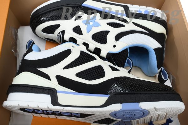 Louis Vuitton Skate Sneaker Black White Light Blue - 图片 12