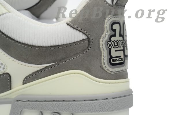 Louis Vuitton Skate Sneaker Grey replica, high quality LV Skate Sneaker copy, 1ACQP4 fake shoes, best LV sneaker dupes, designer replica sneakers, luxury knockoff shoes, LV grey skate shoes imitation