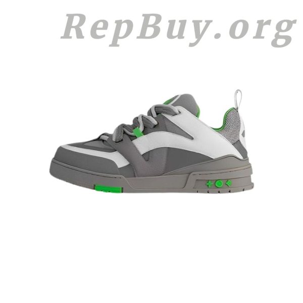 Louis Vuitton Skate Sneaker SK8 Grey Green, LV SK8 replica, high quality LV sneakers copy, best LV Skate shoes replica, luxury designer sneakers rep, 1:1 LV SK8 grey green, top quality LV CK24060302 rep