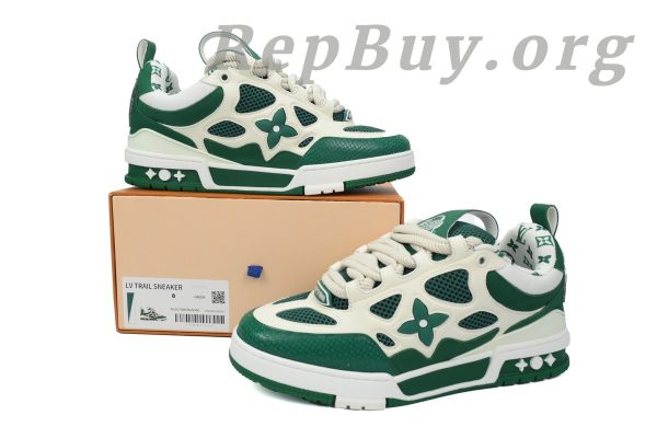 Louis Vuitton Skate Sneaker White Green 1AC520 - 图片 12