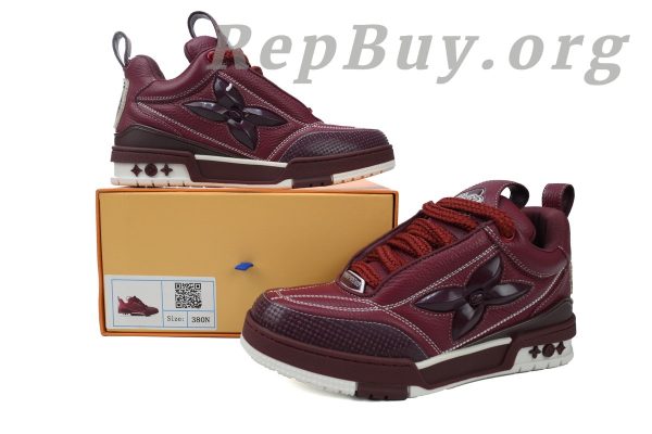 Louis Vuitton Skate Sneaker Wine Red Leather CK24060304 - 图片 12