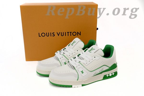 Louis Vuitton Trainer All Blue White Green Lychee Pattern - 图片 14