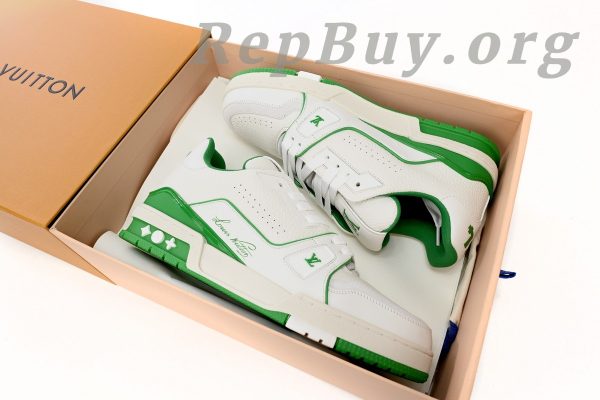 Louis Vuitton Trainer All Blue White Green Lychee Pattern - 图片 15