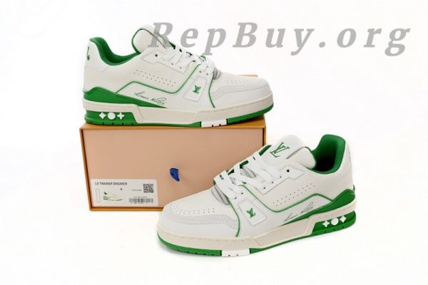 Louis Vuitton Trainer All Blue White Green Lychee Pattern - 图片 16