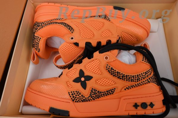 Louis Vuitton Skate Sneaker SK8 Orange Diamond - Image 12