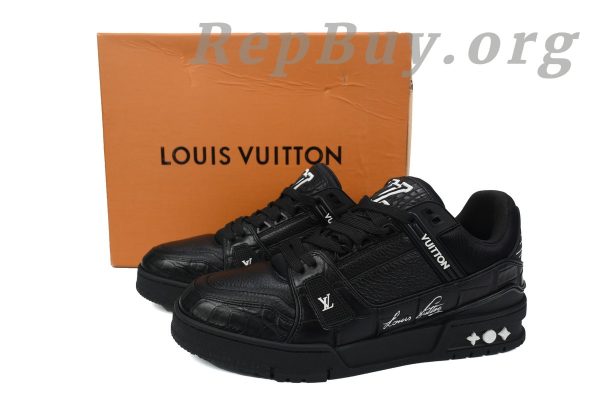 Louis Vuitton Trainer Sneaker Alligator Leather Black - 图片 11